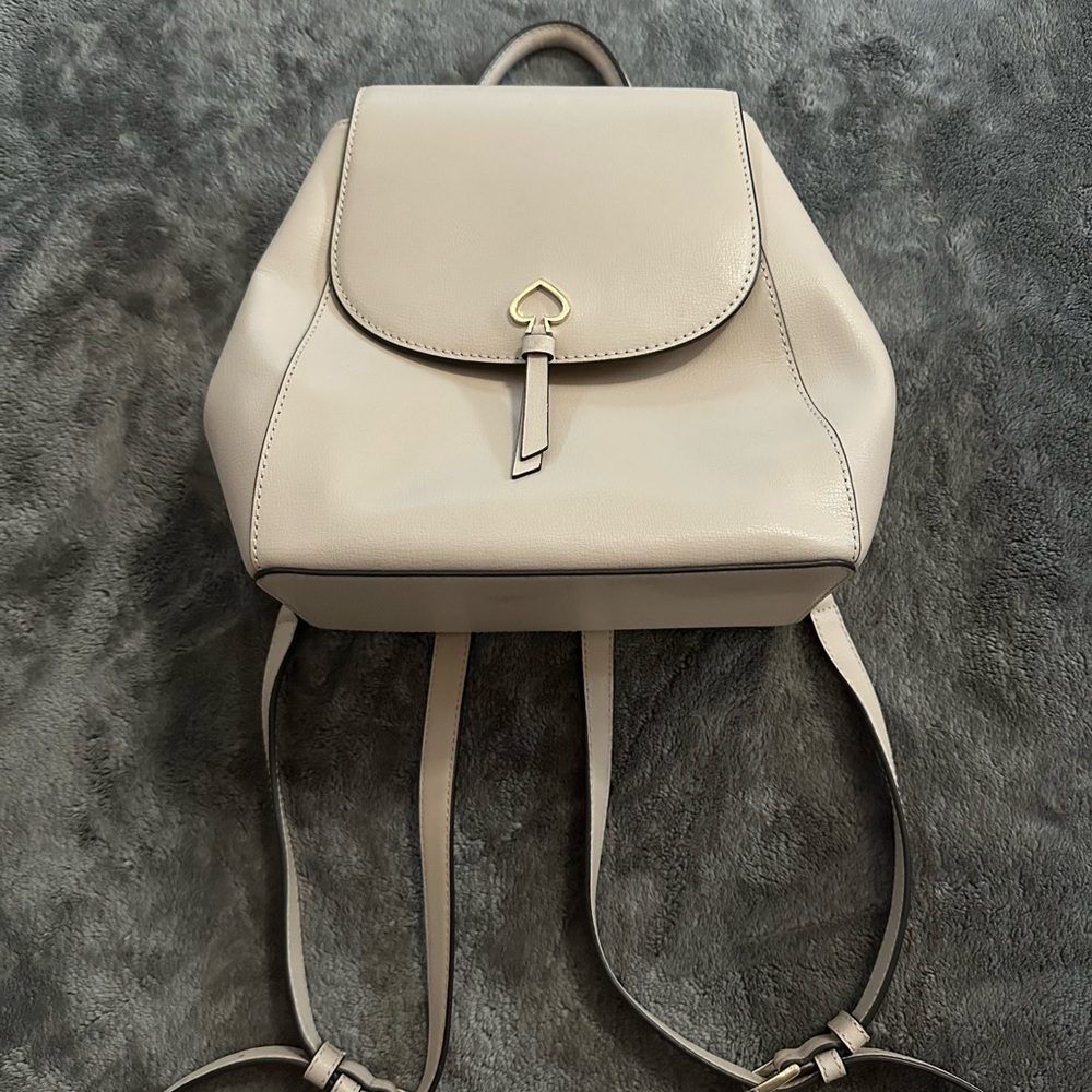 Kate Spade Cream Backpack with Heart Accent
